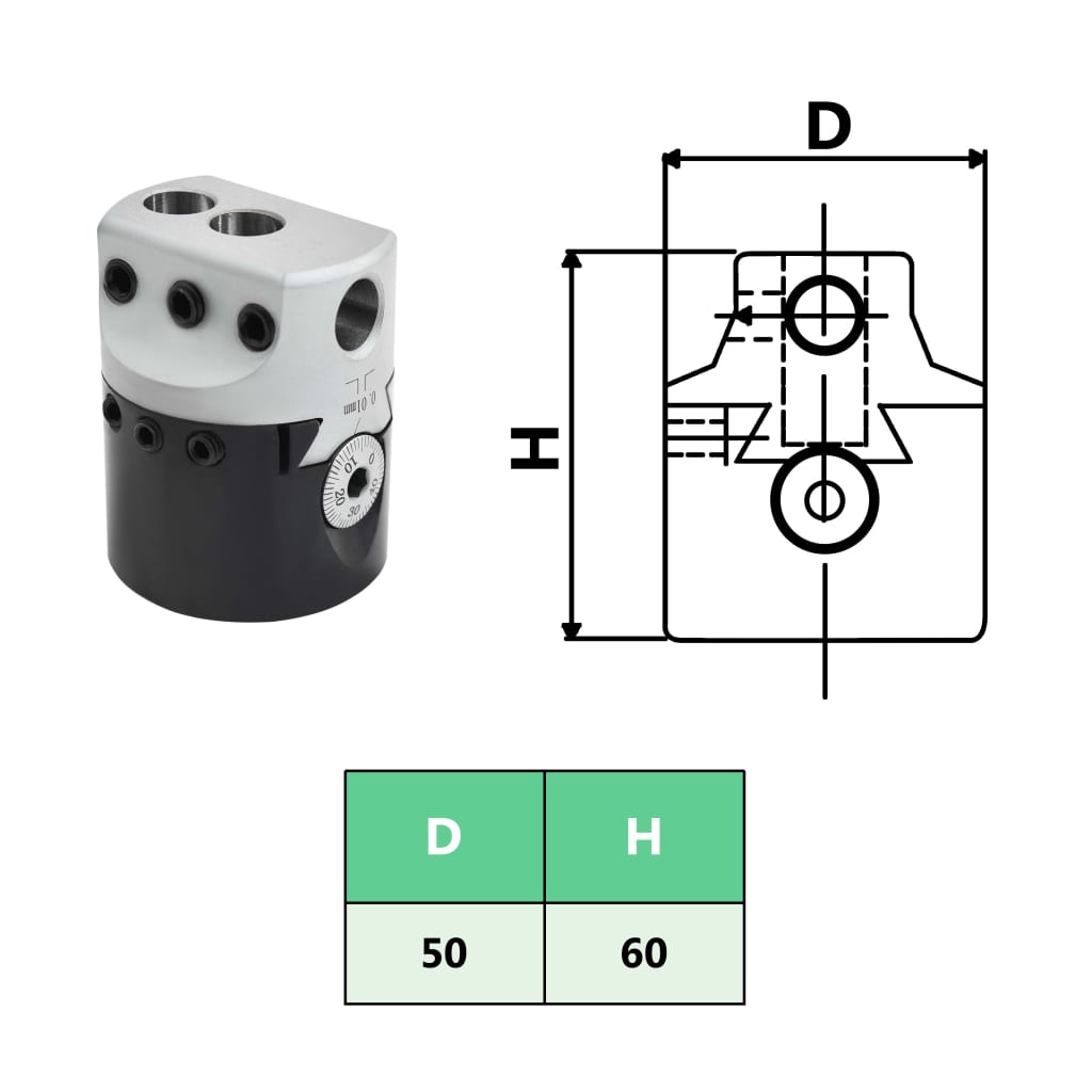 Boorkop Met Boorschacht Voor Draaibanken 50 Mm mt3