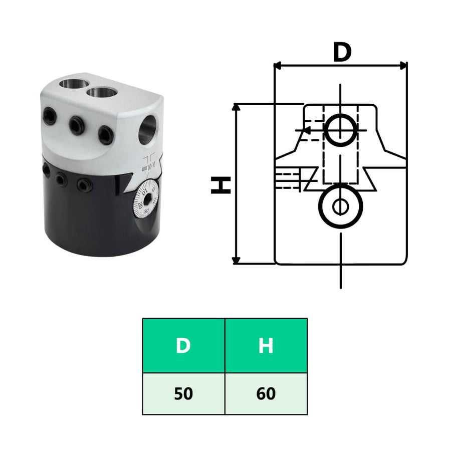 Boorkop Met Boorschacht Voor Draaibanken 50 Mm mt3