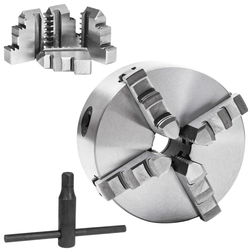 Klauwplaat met 4 bekken zelfcentrerend 125 mm staal 125 mm 4 bekken