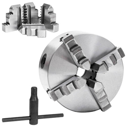 Klauwplaat met 4 bekken zelfcentrerend 125 mm staal 125 mm 4 bekken