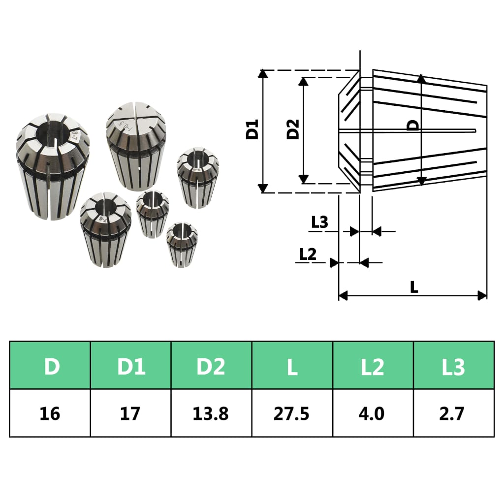10-Delige Spantangenset er16