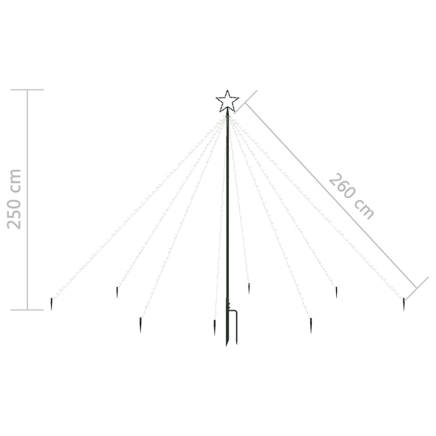 Kerstboomverlichting waterval binnen buiten 400 LED's 2,5 m