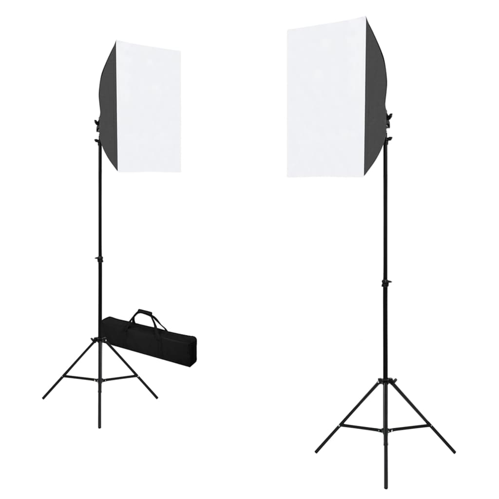 Fotostudioset Met Softboxlampen En Achtergrond 300 x 300 cm Groen