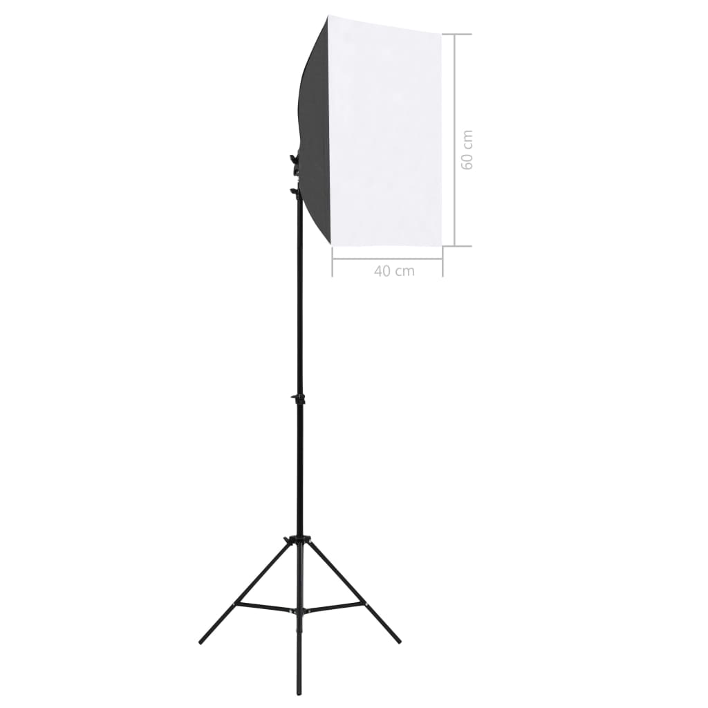 Fotostudioset Met Softboxlampen En Achtergrond 300 x 300 cm Groen