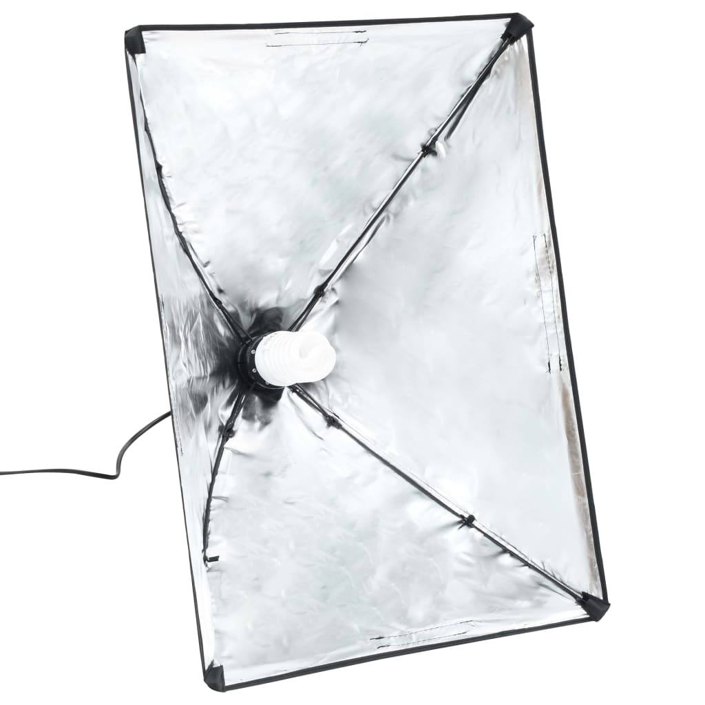 Fotostudioset Met Softboxlampen En Achtergrond 300 x 300 cm Groen