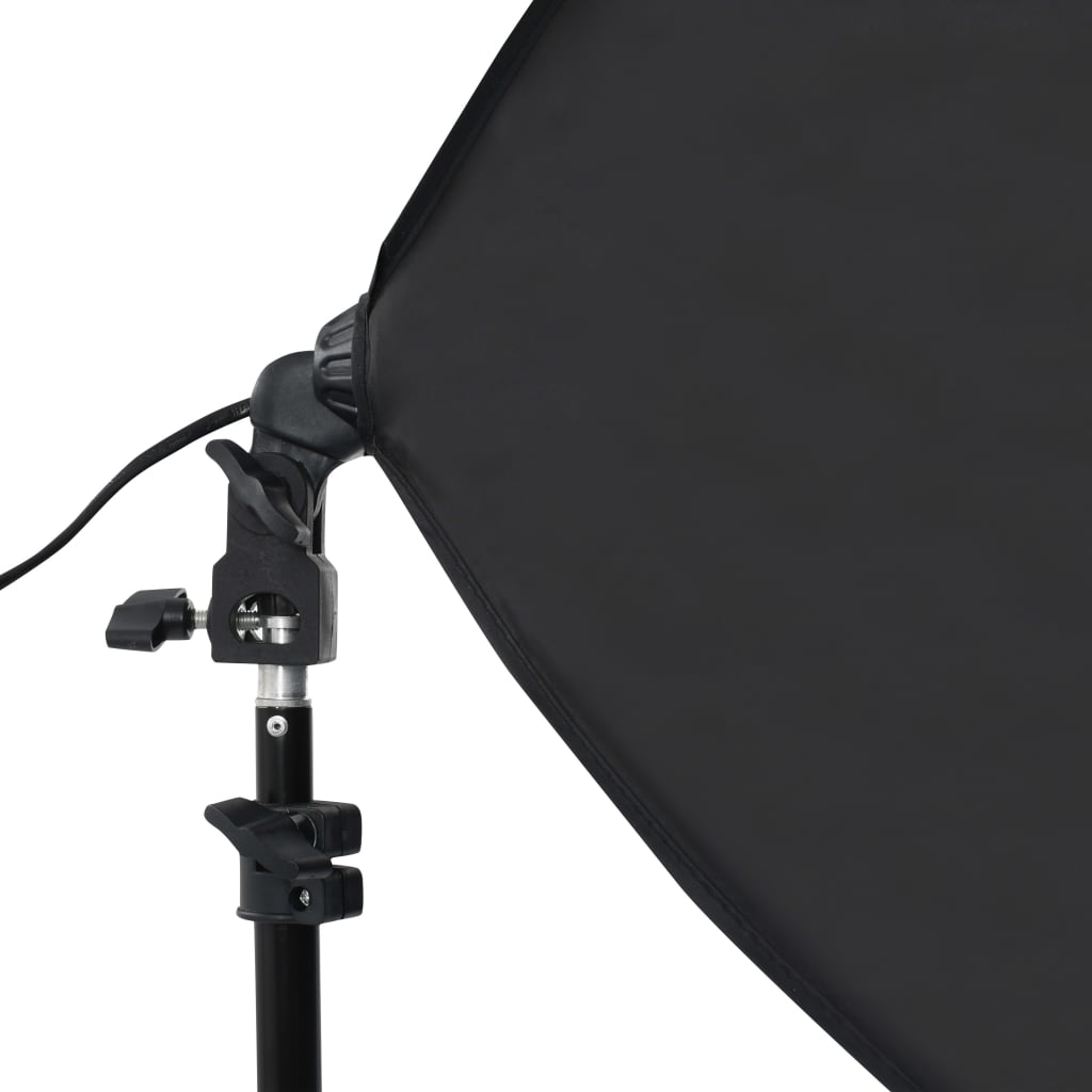 Fotostudioset Met Softboxlampen En Achtergrond 300 x 300 cm Groen