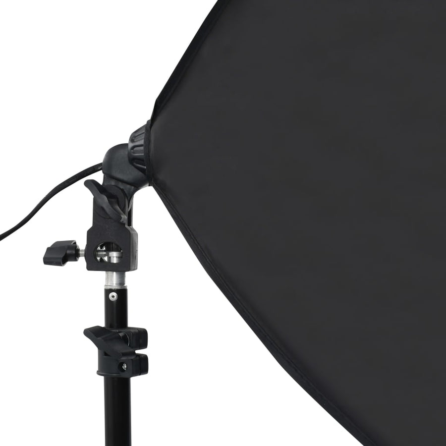 Fotostudioset Met Softboxlampen En Achtergrond 300 x 300 cm Groen