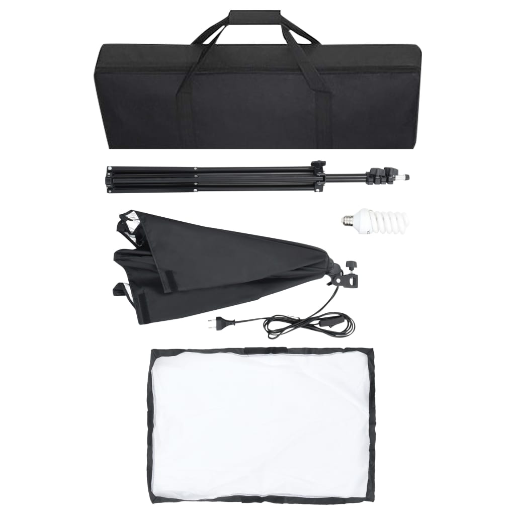 Fotostudioset Met Softboxlampen En Achtergrond 300 x 300 cm Groen