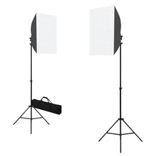 Fotostudioset Met Softboxlampen En Achtergrond 300 x 300 cm Zwart
