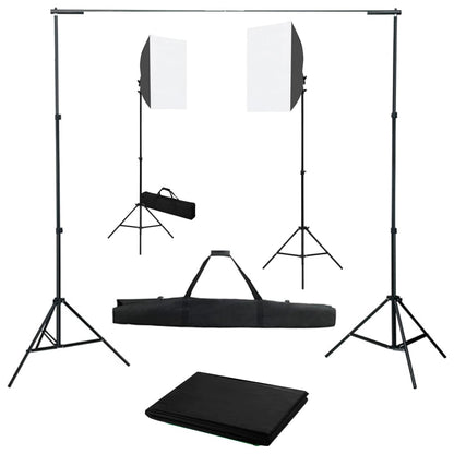 Fotostudioset Met Softboxlampen En Achtergrond 1 500 x 300 cm Wit