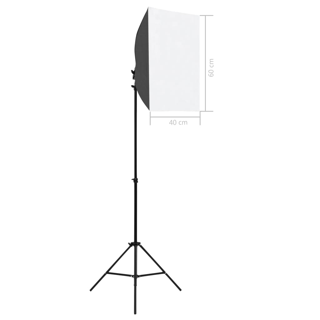 Fotostudioset Met Softboxlampen En Achtergrond 600 x 300 cm Zwart