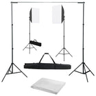 Fotostudioset Met Softboxlampen En Achtergrond 600 x 300 cm Wit