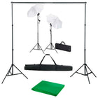 Fotostudioset Met Achtergrond, Lampen En Paraplu's 300 x 300 cm Groen