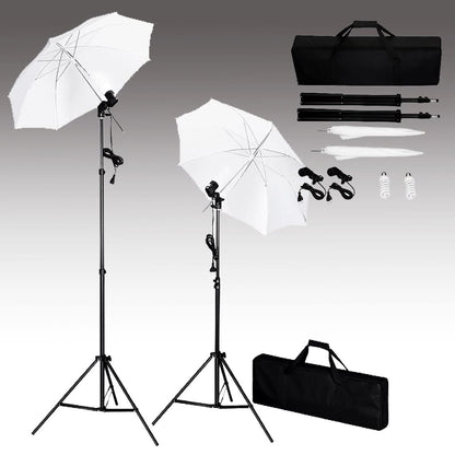 Fotostudioset Met Achtergrond, Lampen En Paraplu's 300 x 300 cm Wit
