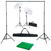 Fotostudioset achtergrond lampen paraplu's 500x300 cm groen
