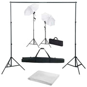 Fotostudioset 500x300 cm wit met lampen en paraplu's