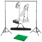 Fotostudioset Met Verlichtingsset En Achtergrond 300 x 300 cm Groen