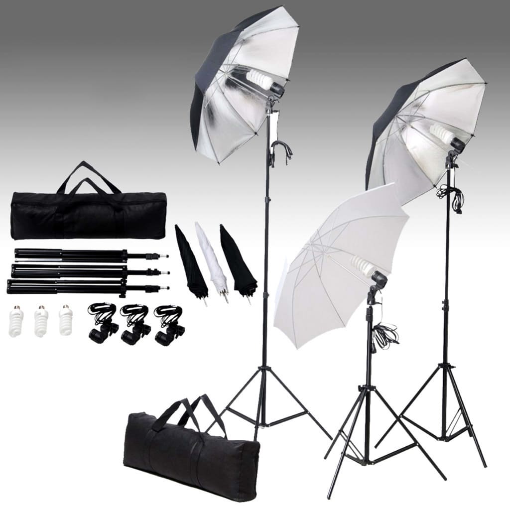 Fotostudioset Met Verlichtingsset En Achtergrond 300 x 300 cm Groen