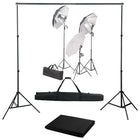 Fotostudioset Met Verlichtingsset En Achtergrond 300 x 300 cm Zwart