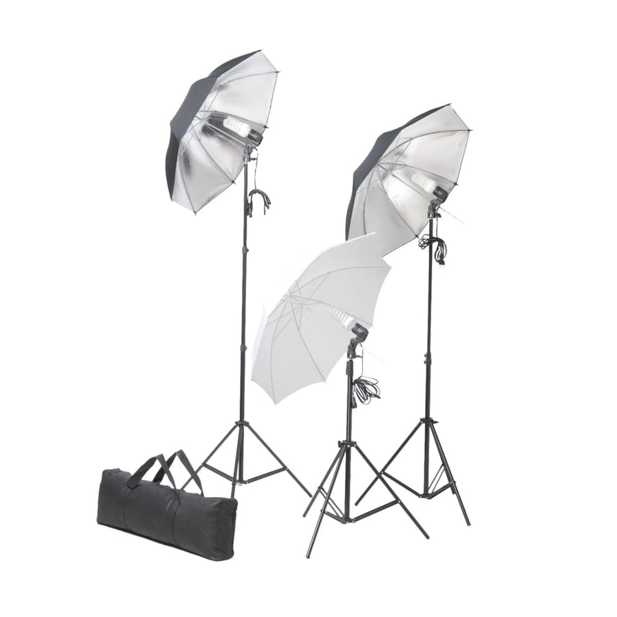 Fotostudioset Met Verlichtingsset En Achtergrond 600 x 300 cm Zwart