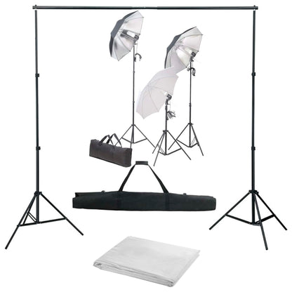 Fotostudioset Met Verlichtingsset En Achtergrond 600 x 300 cm Wit