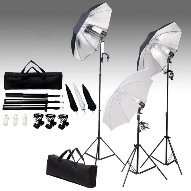 Fotostudioset Met Verlichtingsset En Achtergrond 600 x 300 cm Wit