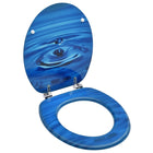 Toiletbril met deksel waterdruppel MDF blauw 1 Blauw waterdruppel Nee