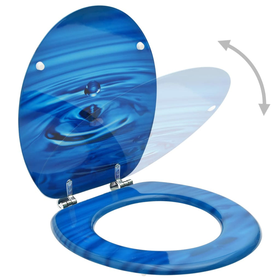 Toiletbril met deksel waterdruppel MDF blauw 1 Blauw waterdruppel Nee