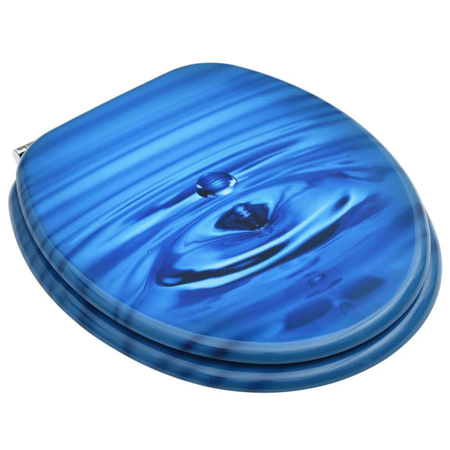 Toiletbril met deksel waterdruppel MDF blauw 1 Blauw waterdruppel Nee