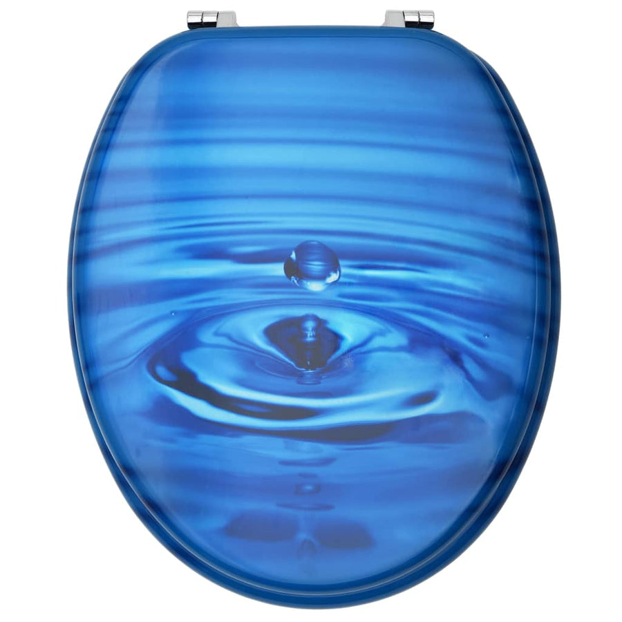Toiletbril met deksel waterdruppel MDF blauw 1 Blauw waterdruppel Nee