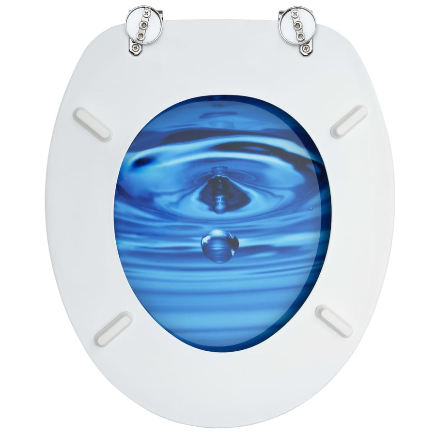 Toiletbril met deksel waterdruppel MDF blauw 1 Blauw waterdruppel Nee