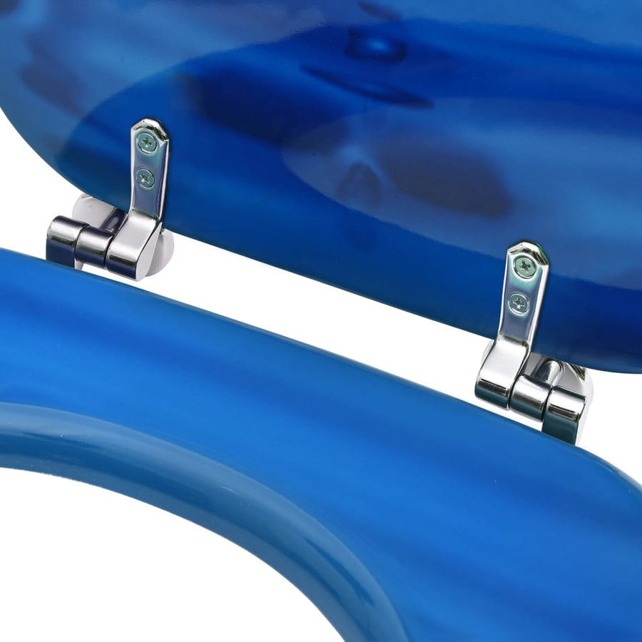 Toiletbril met deksel waterdruppel MDF blauw 1 Blauw waterdruppel Nee
