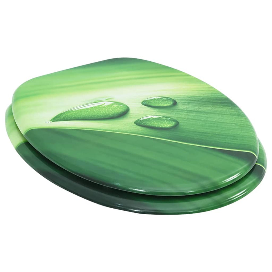 Toiletbril met deksel waterdruppel MDF groen 1 Groen waterdruppel Nee