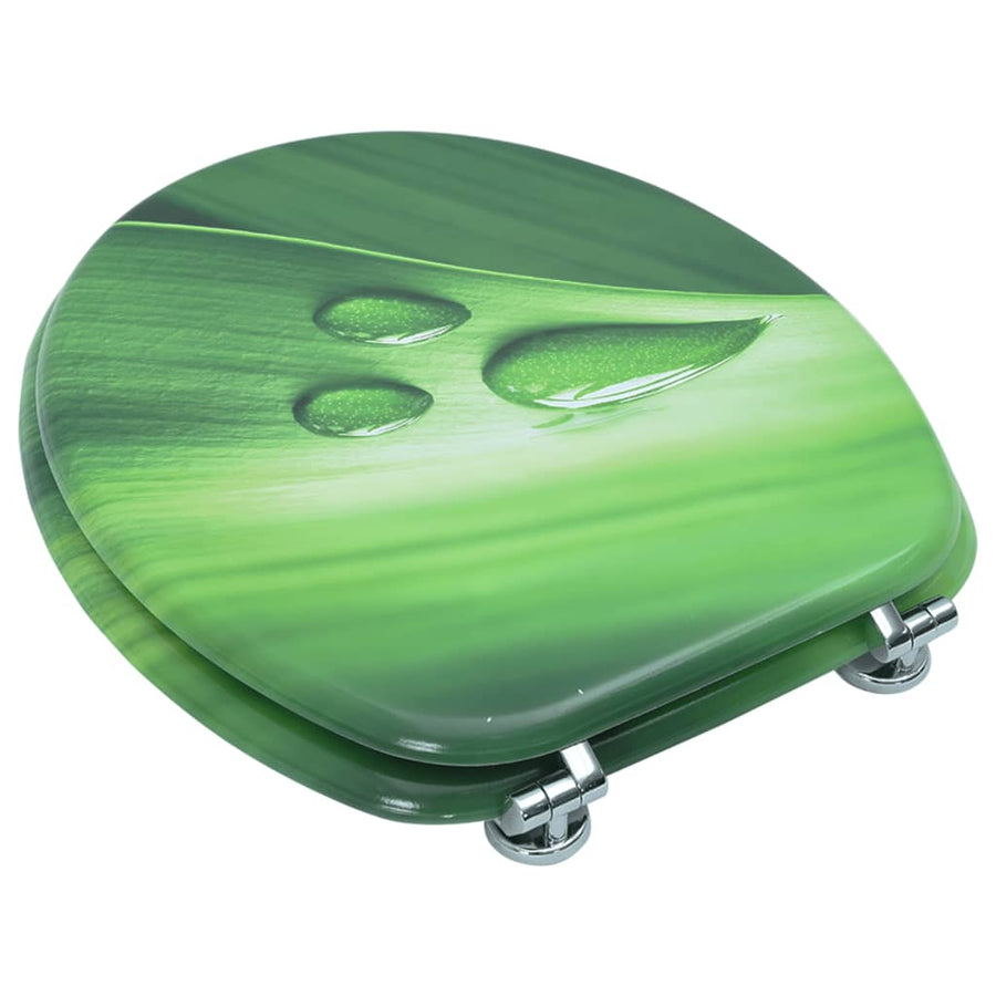 Toiletbril met deksel waterdruppel MDF groen 1 Groen waterdruppel Nee