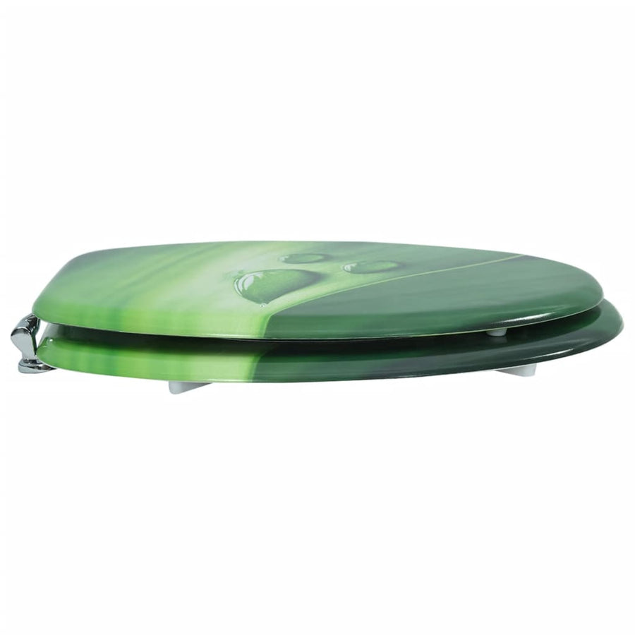 Toiletbril met deksel waterdruppel MDF groen 1 Groen waterdruppel Nee