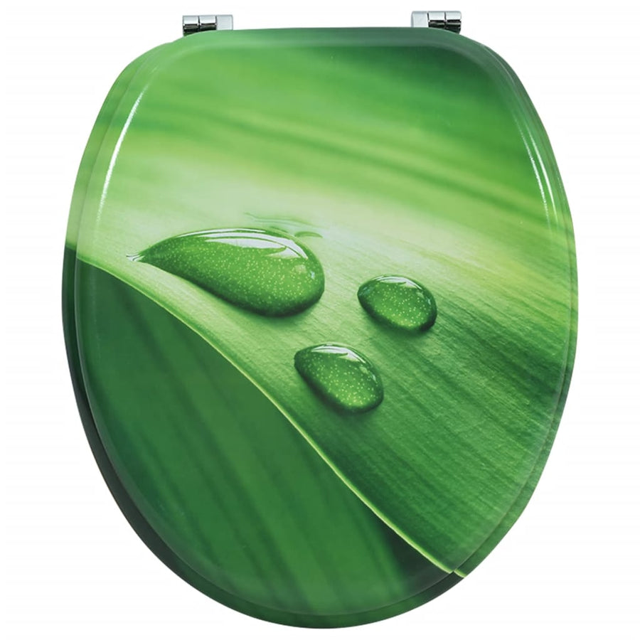 Toiletbril met deksel waterdruppel MDF groen 1 Groen waterdruppel Nee