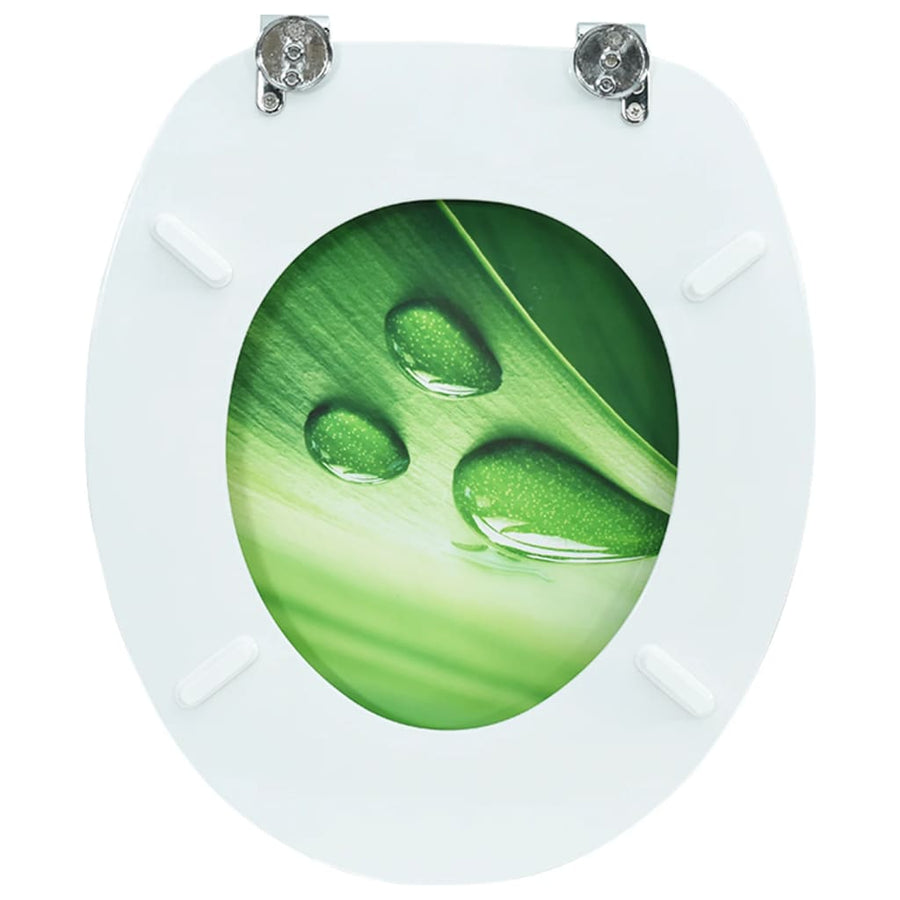 Toiletbril met deksel waterdruppel MDF groen 1 Groen waterdruppel Nee