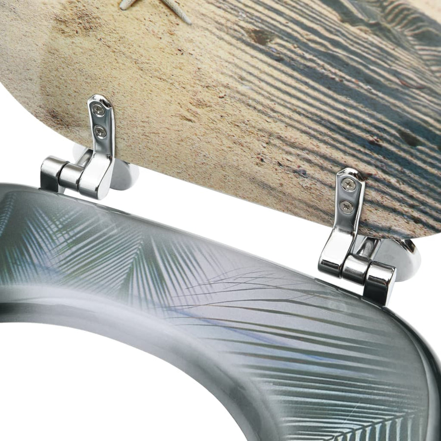 Toiletbril met deksel strand MDF 1 Strand Nee