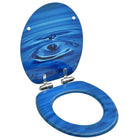 Toiletbril met soft-close deksel waterdruppel MDF blauw 1 Blauw waterdruppel Ja