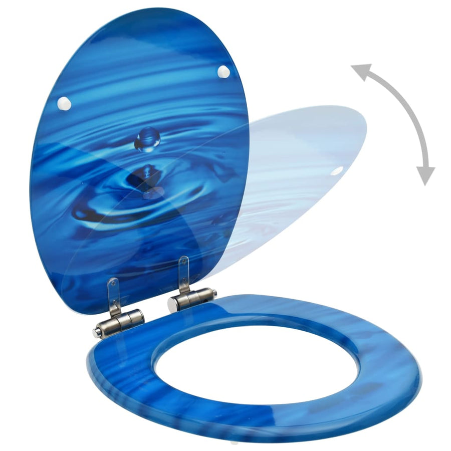 Toiletbril met soft-close deksel waterdruppel MDF blauw 1 Blauw waterdruppel Ja