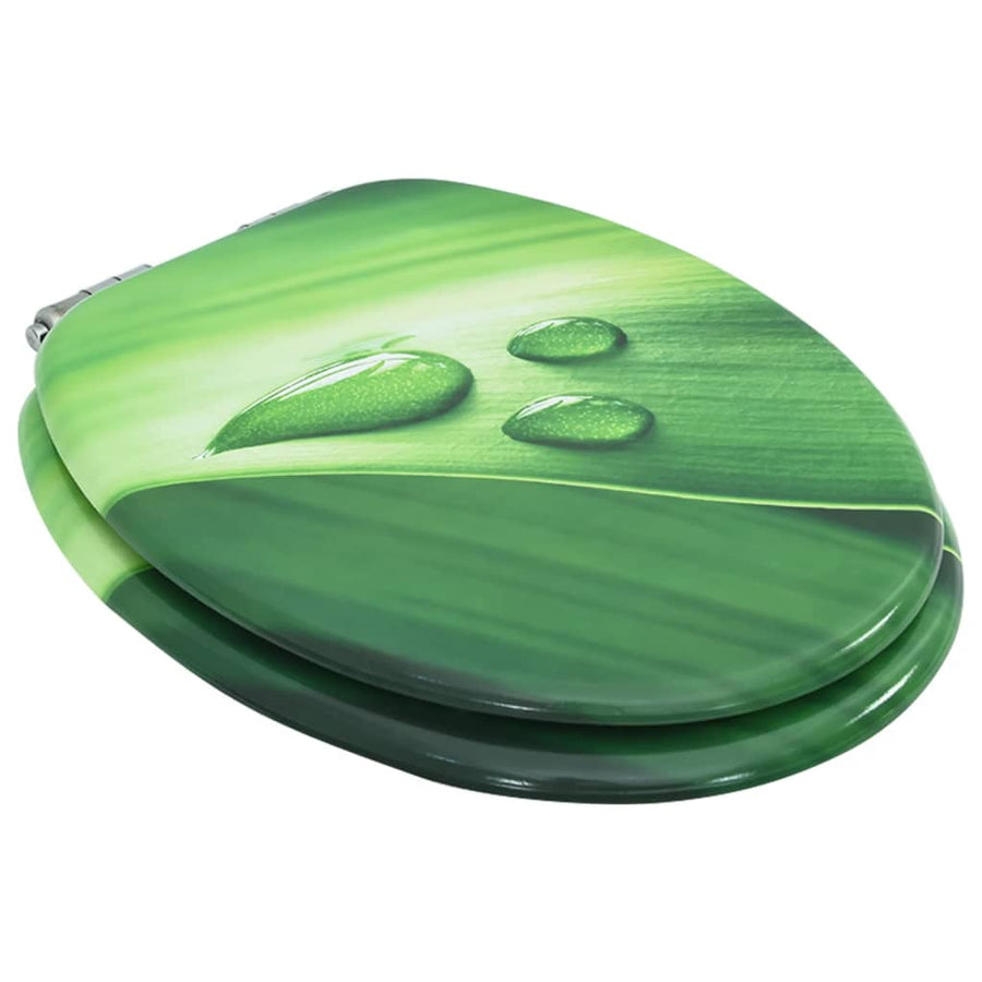 Toiletbril met soft-close deksel waterdruppel MDF groen 1 Groen waterdruppel Ja