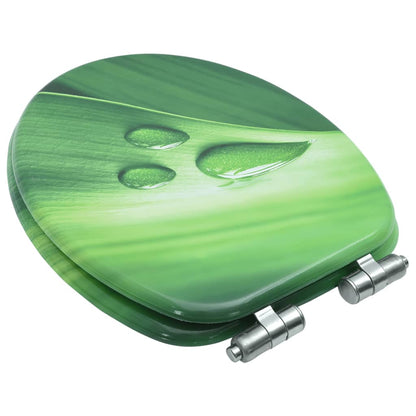 Toiletbril met soft-close deksel waterdruppel MDF groen 1 Groen waterdruppel Ja