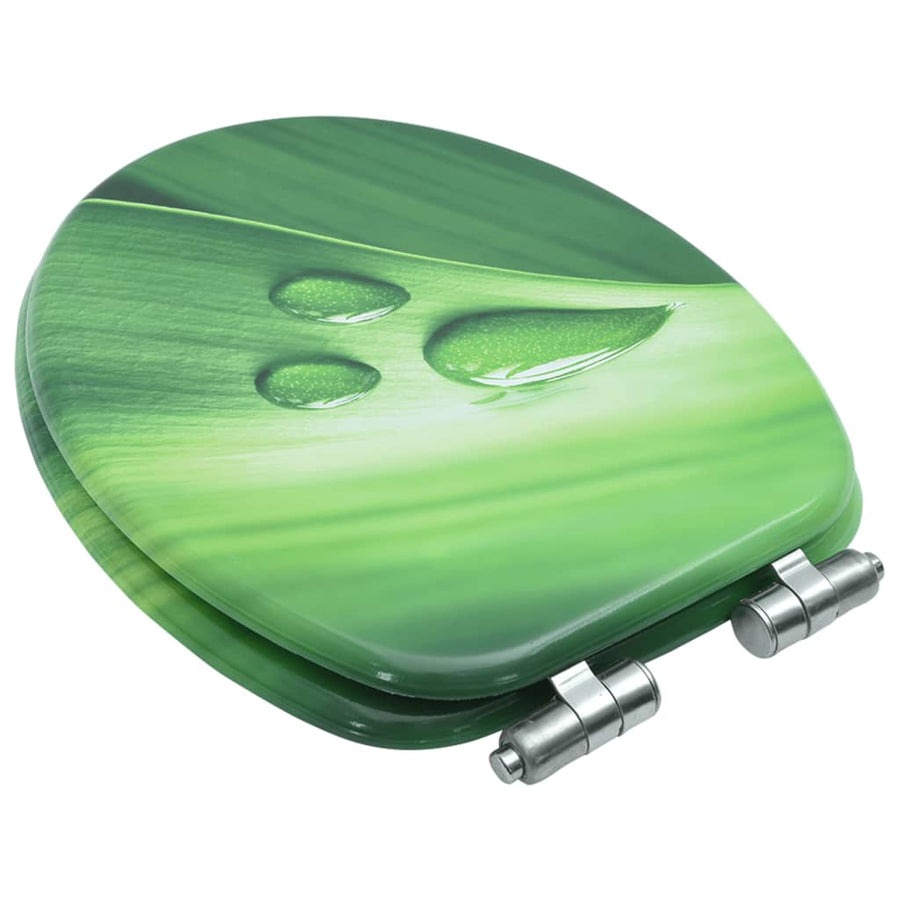 Toiletbril met soft-close deksel waterdruppel MDF groen 1 Groen waterdruppel Ja
