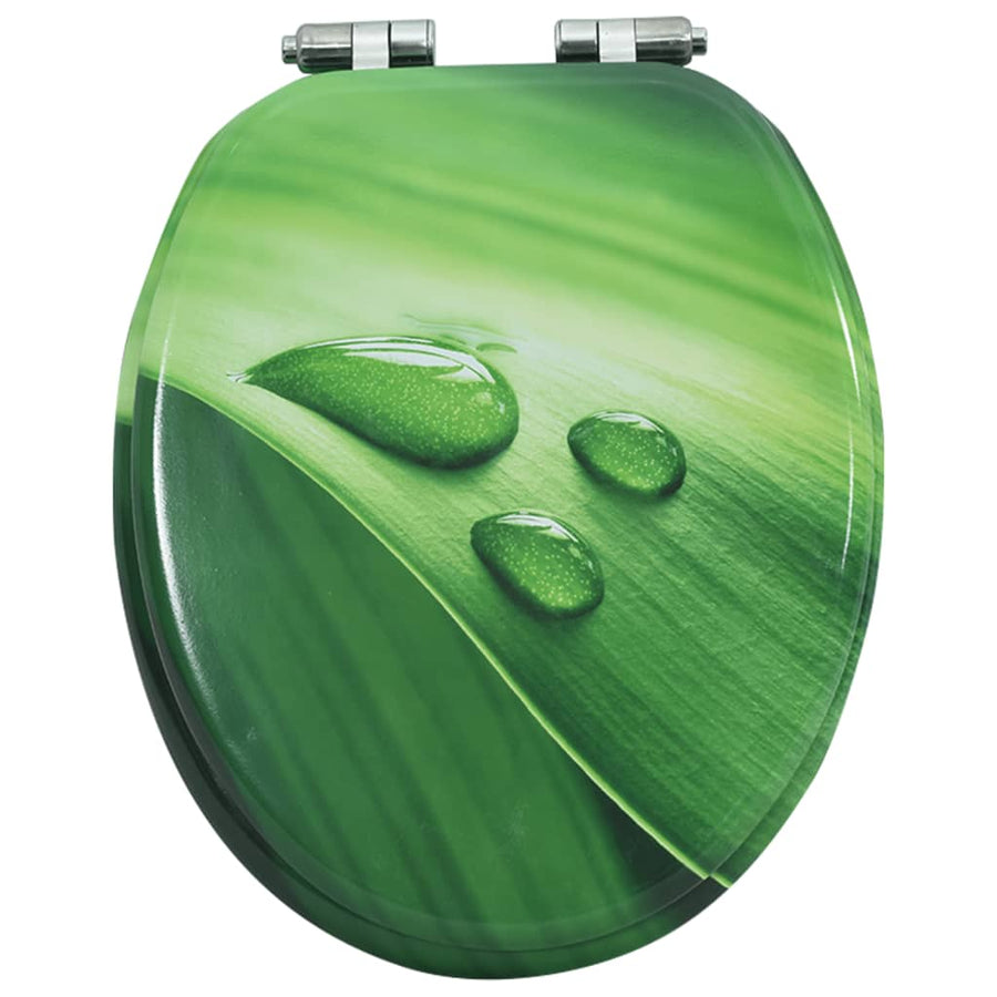 Toiletbril met soft-close deksel waterdruppel MDF groen 1 Groen waterdruppel Ja