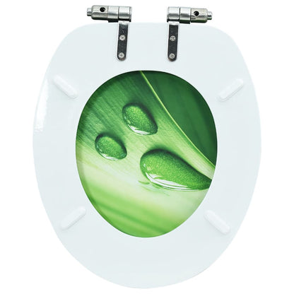 Toiletbril met soft-close deksel waterdruppel MDF groen 1 Groen waterdruppel Ja