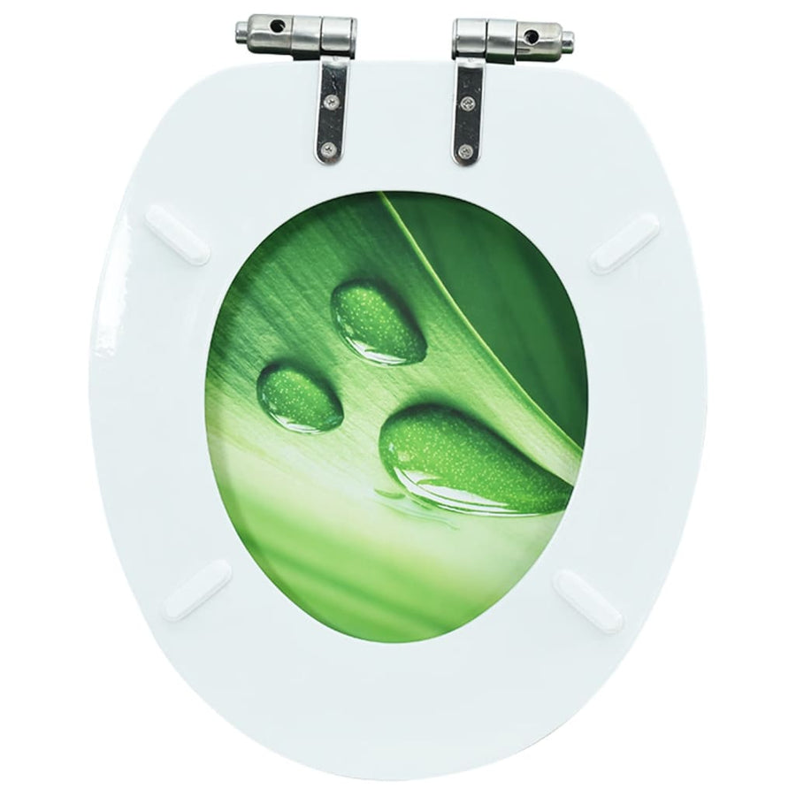 Toiletbril met soft-close deksel waterdruppel MDF groen 1 Groen waterdruppel Ja