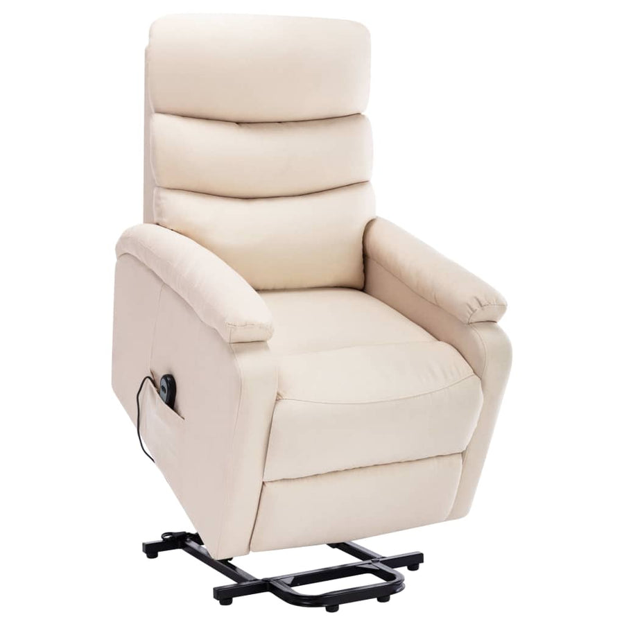 Sta-op-massagestoel stof crèmekleurig
