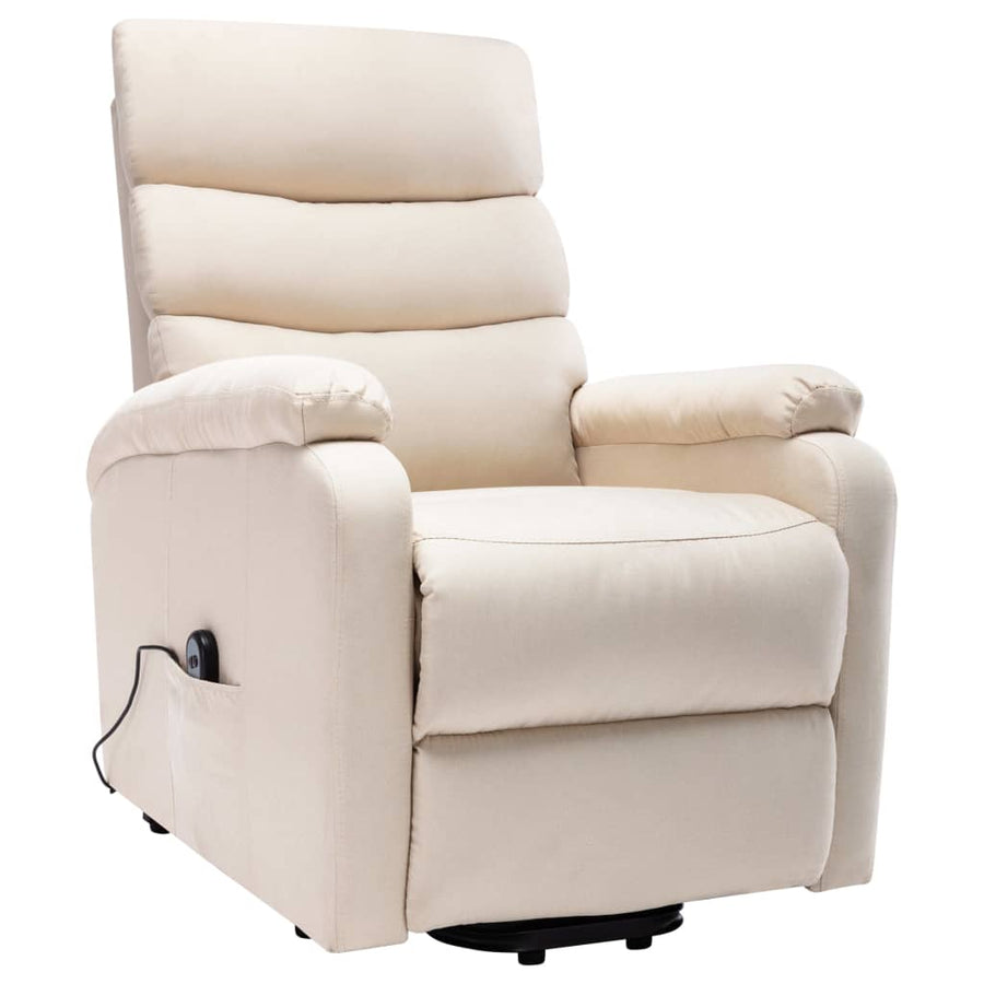 Sta-op-massagestoel stof crèmekleurig