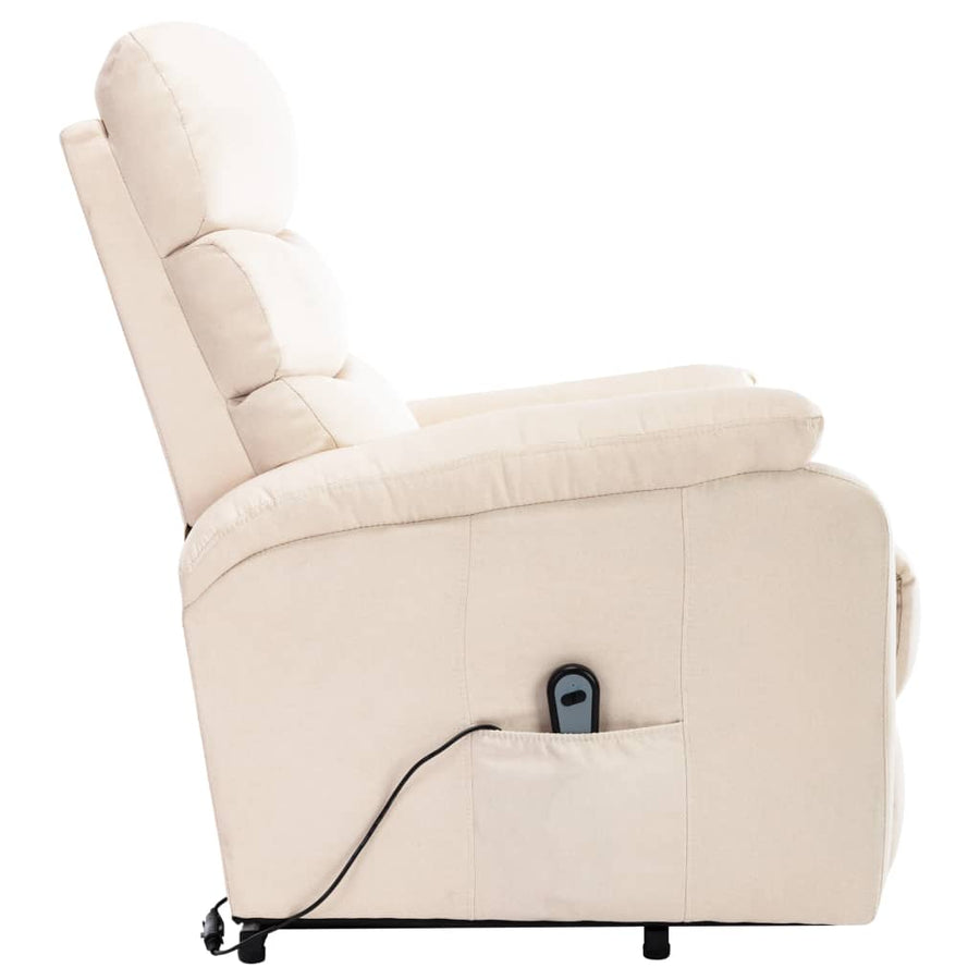 Sta-op-massagestoel stof crèmekleurig