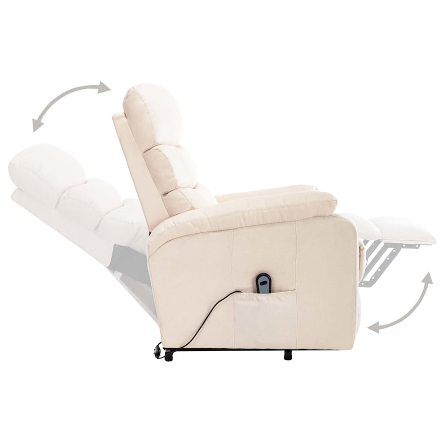 Sta-op-massagestoel stof crèmekleurig